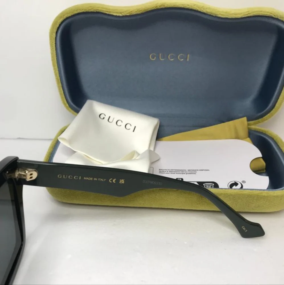 Original 💯BRAND NEW GUCCI GG0962S 009 Black/Green/Grey Unisex Sunglasses